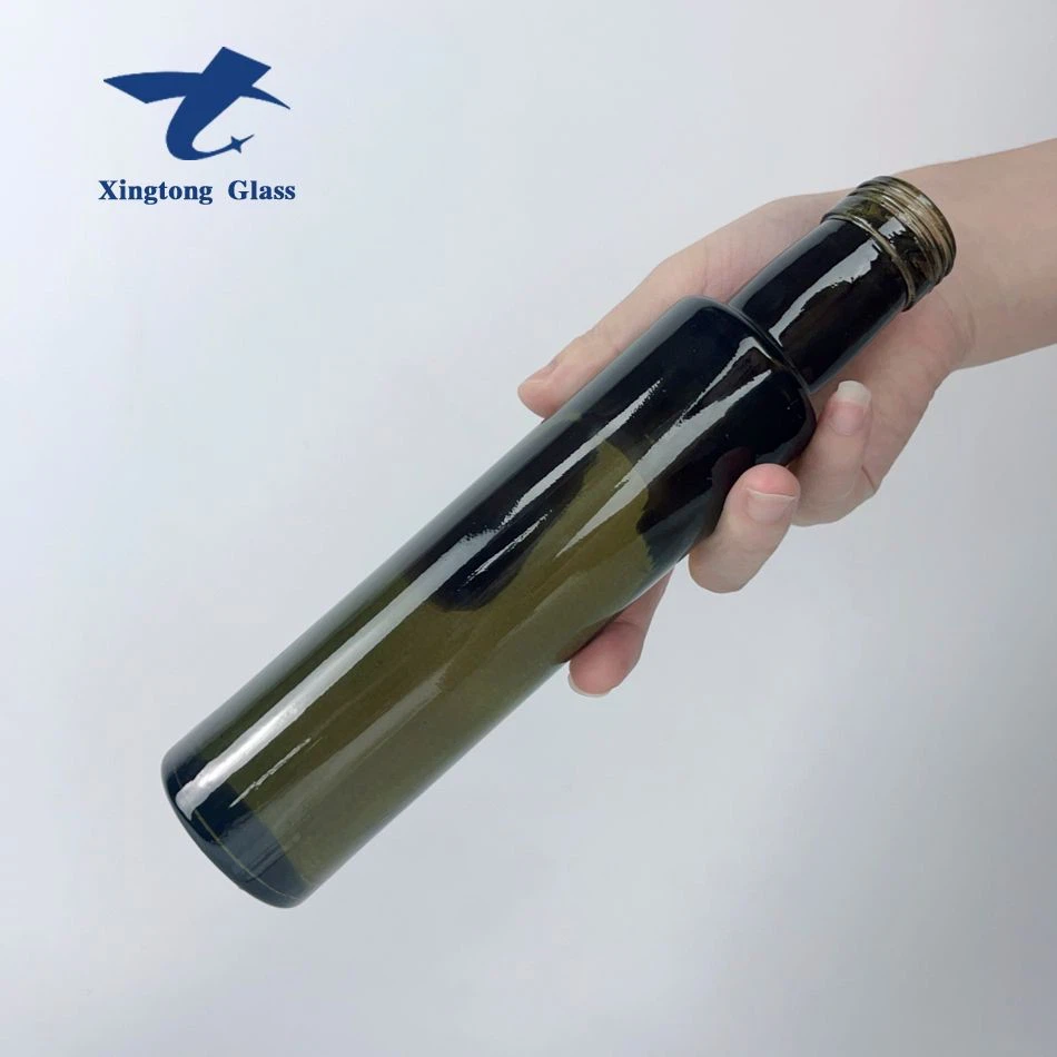 Flat Shoulder Olive Oil Glass Bottles